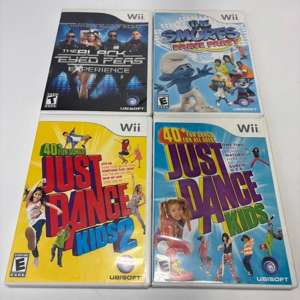 Wii Just‎ Dance 3 Kids Black Eyed Peas Experience Smurfs Dance Party Lot 4 Games